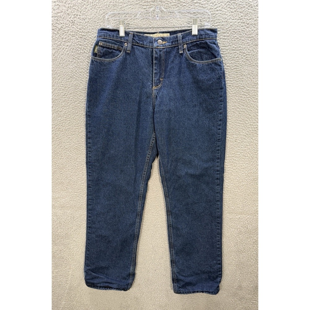 Cabelas Jeans‎ Womens 10 Blue Casuals Fleece Lined Workwear Chore Barn Outdoors